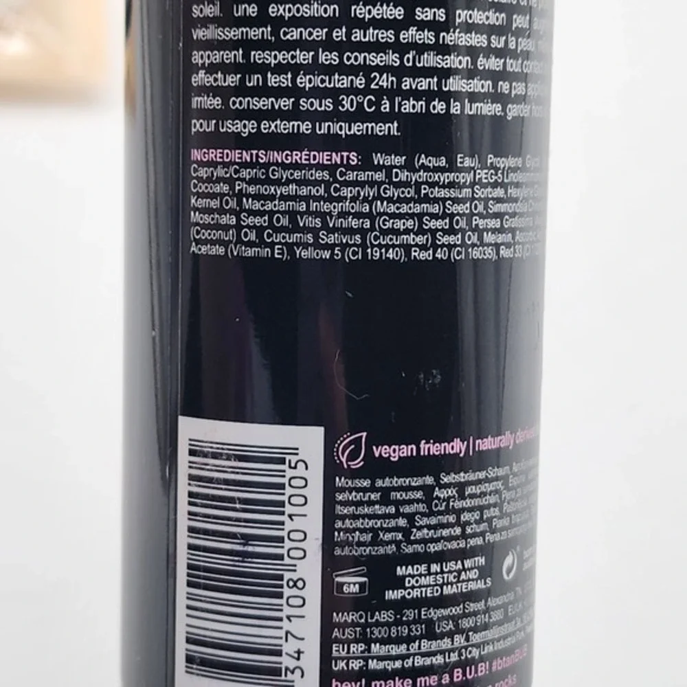 B Tan Self Tan Mousse I Want the Darkest Tan Possible 1 Hour 6.7 Fl Oz Mitt New